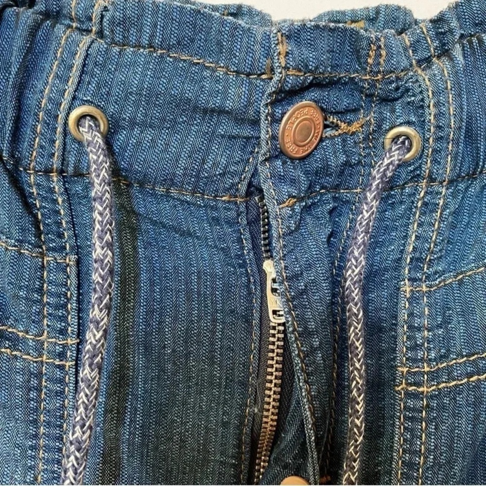New Free People Angelo Denim Pull On Jeans Pants Drawstring Slouchy We The Free - Picture 8 of 14